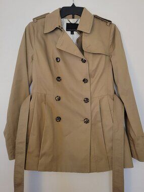 Short Peplum Trench Coat with Belt